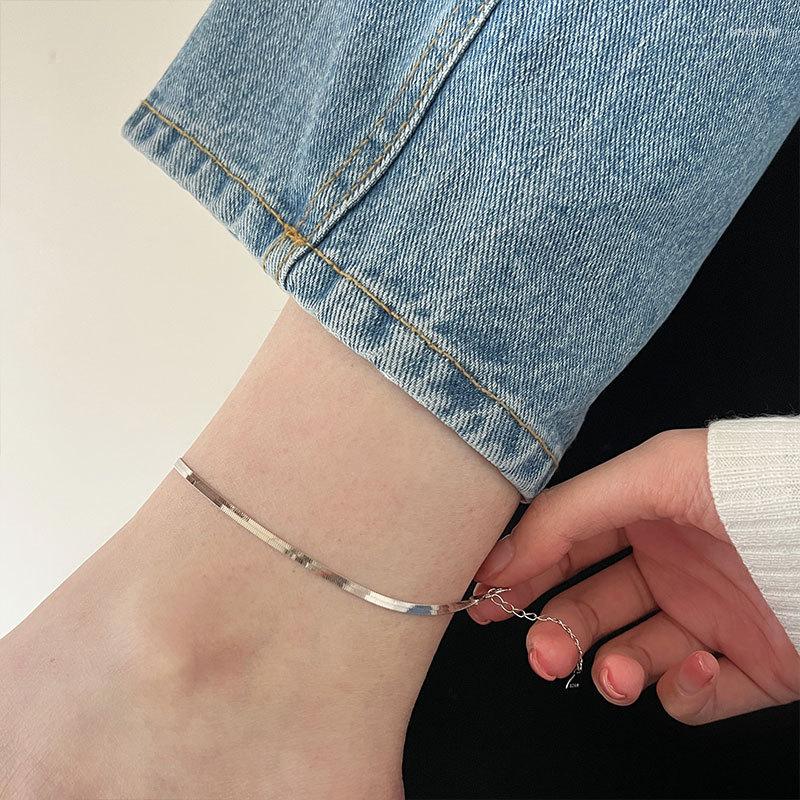 

Anklets Minimalist 925 Sterling Silver Snake Chain For Women Fashion Foot Bracelet On The Leg Accessories Anklet Jewelry