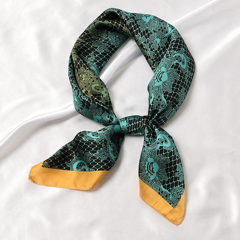 

Scarves 2022 Arrival Square Neck Scarf Women Silk Hair Brand Small Foulard Shawls And Wraps Lady Neckerchief Bandana Hijab 70cm