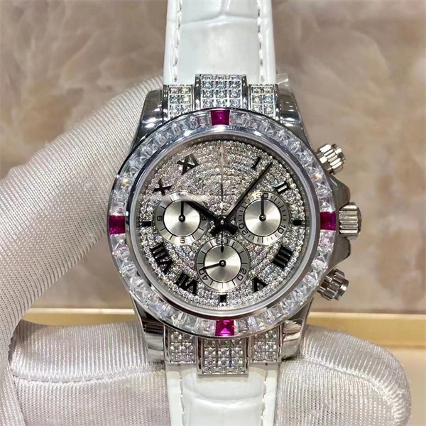 

Top diamond watch Monte de luxe 40mm men watches automatic mechanical movement folding buckle leather strap 02, Black