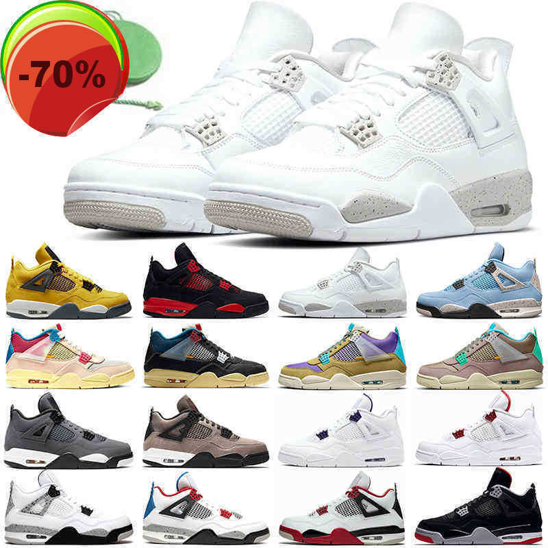 

Jumpman 4 Men Women Basketball Shoes 4s Red Thunder Diy Shimmer University Blue White Oreo Taupe Haze Lightning Mens Trainers Sports, #15 purple metallic