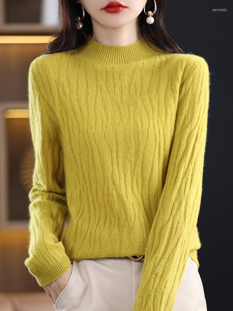 

Women' Sweaters Women' 2022 Autumn/winter Half Turtleneck Pullovers Casual Knitted Fashion Bottoming Shirts Tops All-match, Green