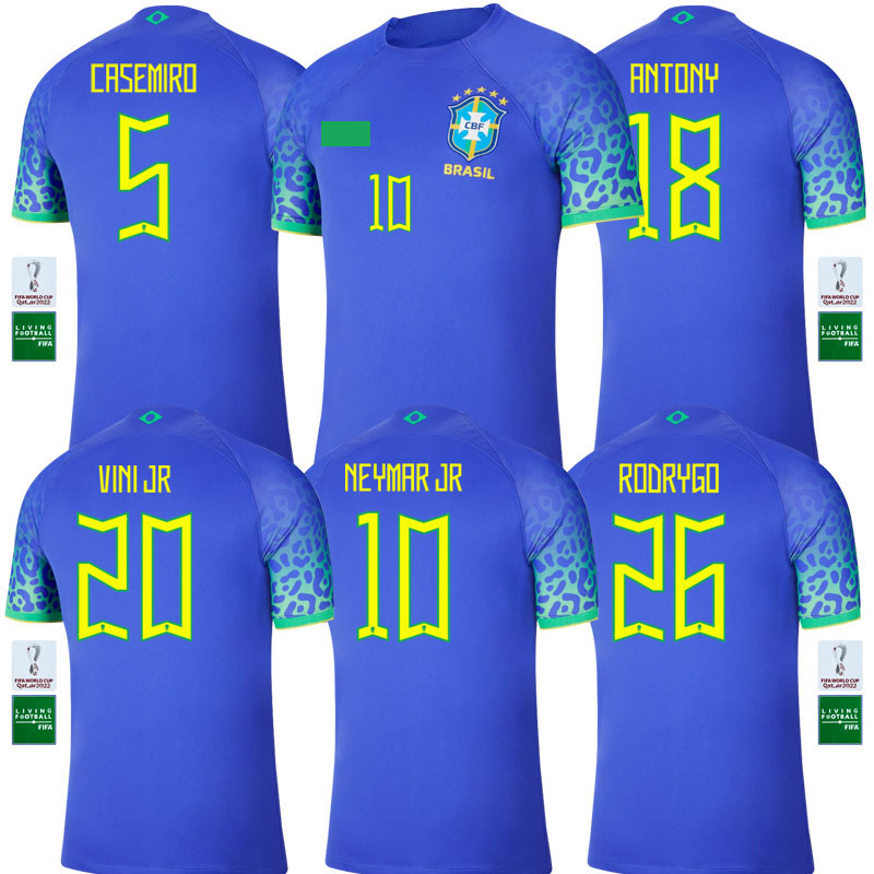 

2022 Soccer Jersey Brazil Camiseta de futbol VINI JR G.JESUS CASEMIRO away Football Jersey 22/23 Stadium Thuis, Jersey only