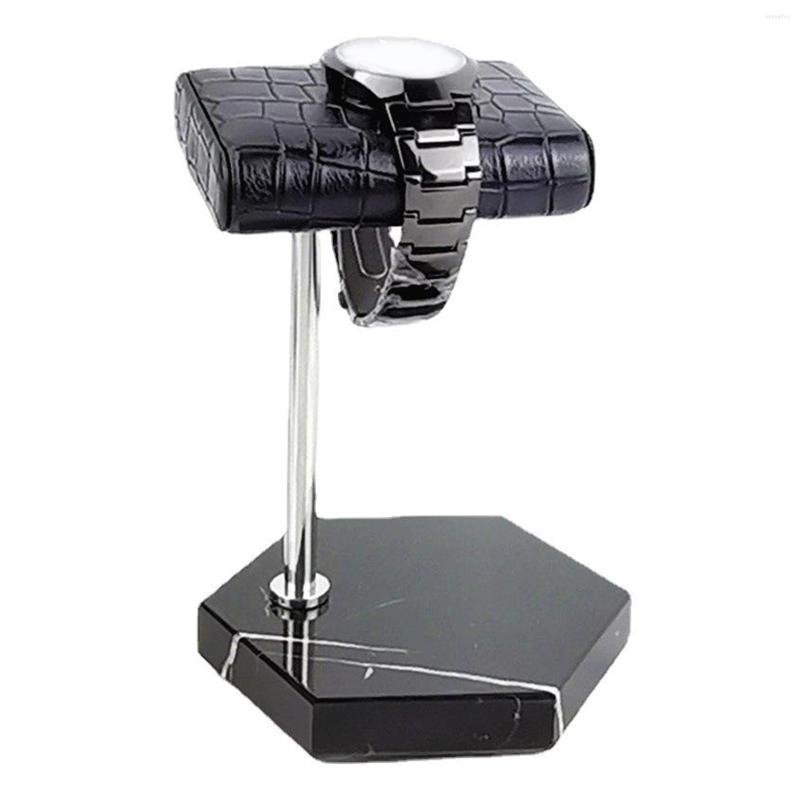 

Jewelry Pouches Watch Organizer & Holder Stand Natural Marble Base Black