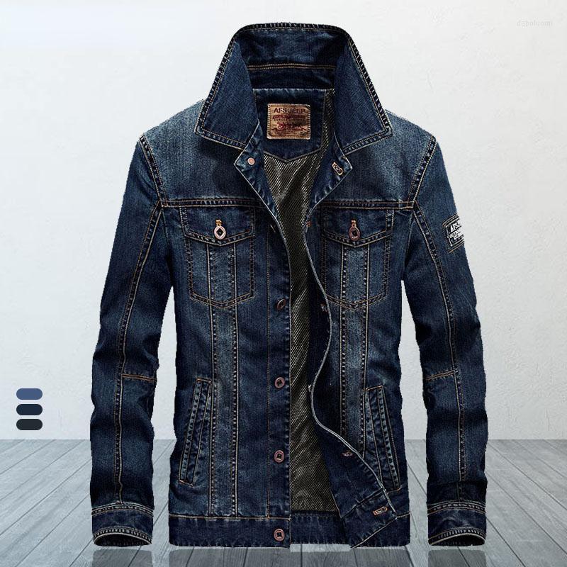 

Men's Jackets High Quality Men's Denim Jacket Coat Male Overcoat Spring Autumn Oversized Retro Casual Men Clothing Outerwear, Blue