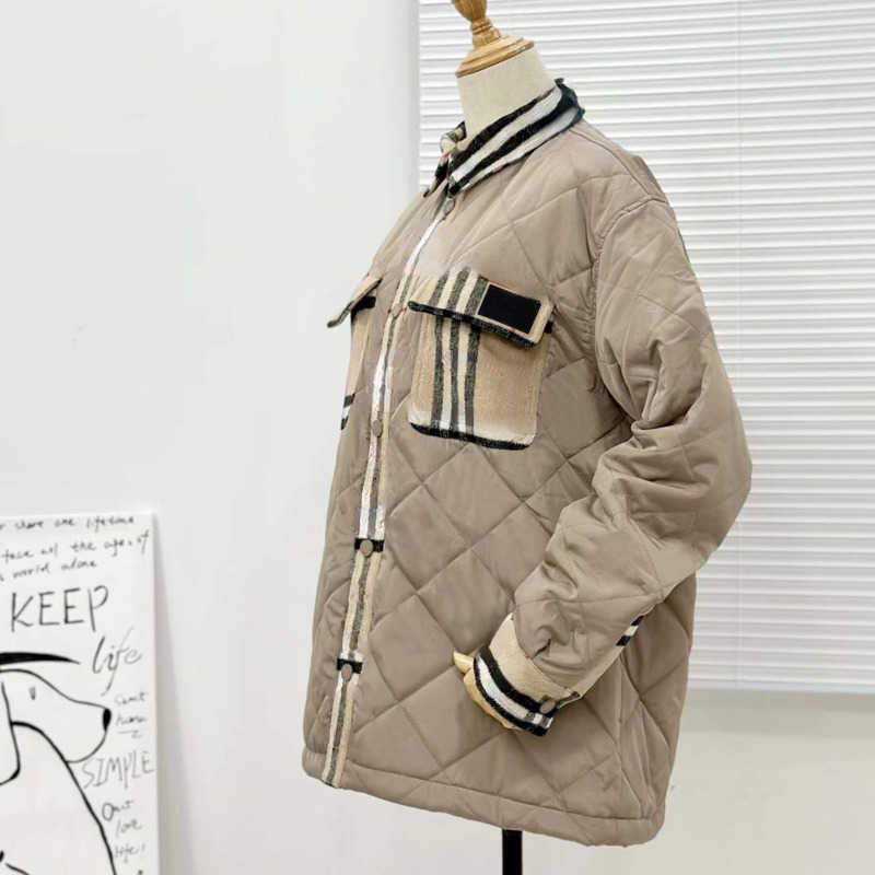 

Bb Winter Mens Down Jacket Designer Jackets Plaid Down Coat Men Windbreaker Women Work Style Cardigan Trench Coats, Burb-1