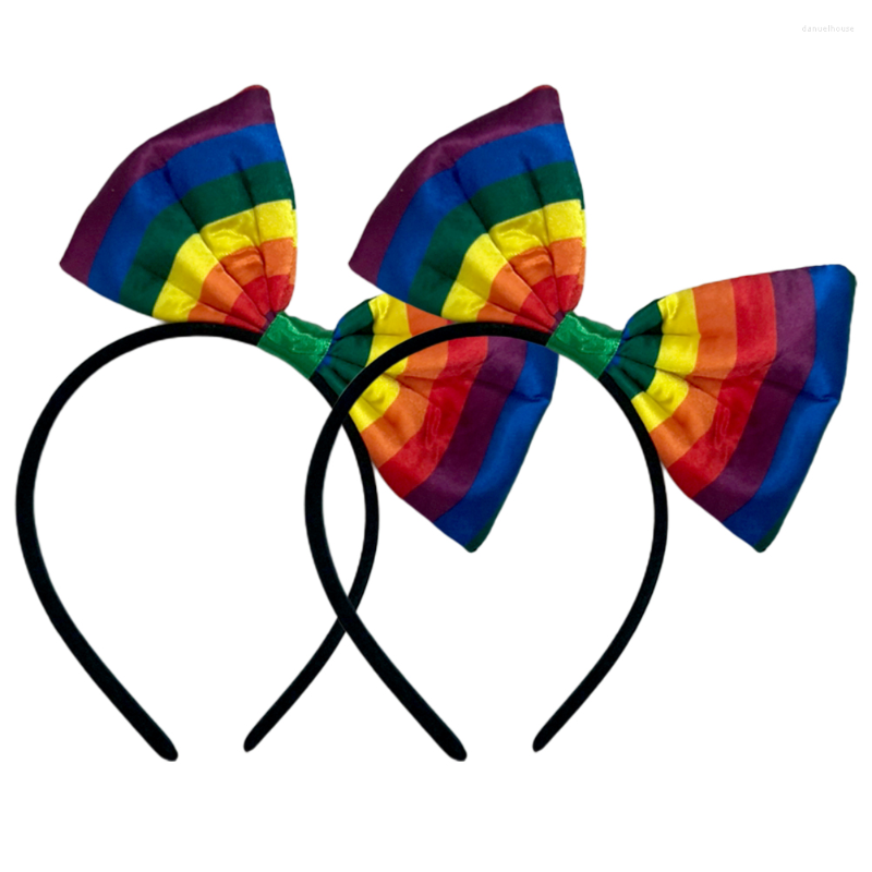 

Bandanas 2Pcs Girl Hair Ornaments Rainbow Bowknot Headdresses Decorations