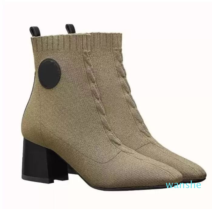 

Volver Ankle Boot Martin Booties Knight Boots Famous Designer Fashion Booty Calfskin Knit Black Green Blue