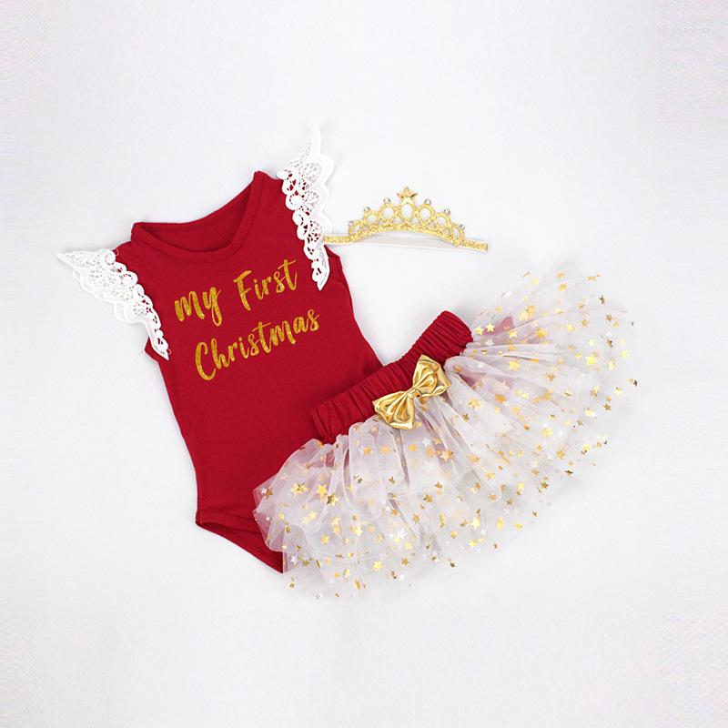 

Clothing Sets My First Christmas Costume Born Baby Girl Clothes Cute Birthday Romper Tutu Cake Princess Skirt Cotton Cosplay Xmas Gift, As photo