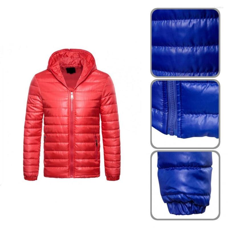 

Men's Down Great Men Jacket Pockets Zipper Wear Resistant Hoodie Winter Coat, Blue