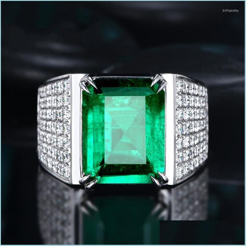 

Wedding Rings Wedding Rings Luxury White Gold Green Crystal Colour Zircon Gems Cocktail Party Women Mens Anniversary Jewelry Giftswe Dhnd1