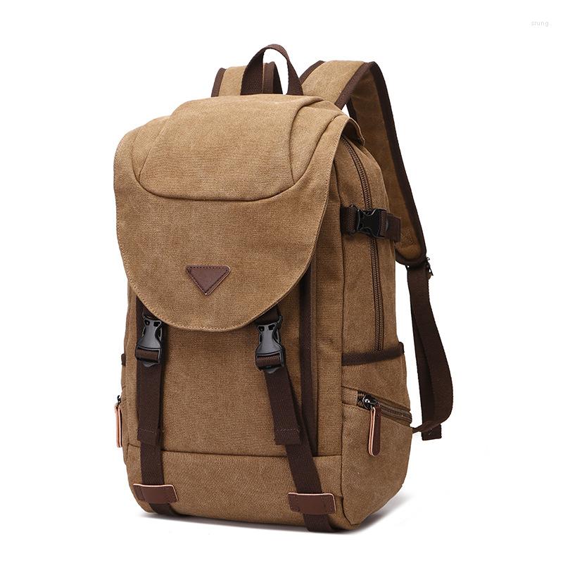

Backpack Large Canvas Men Men's Vintage High Quality Travel Bags Capacity Rucksacks Mochila Notebook Schoolbags, Black