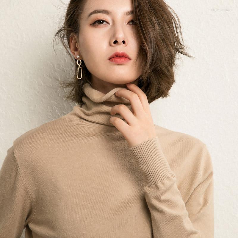 

Women's Sweaters ZQLZ Sweater Women 2022 Autumn Winter Turtleneck Plus Size Knitted Pullover Female Casual Solid Top, White
