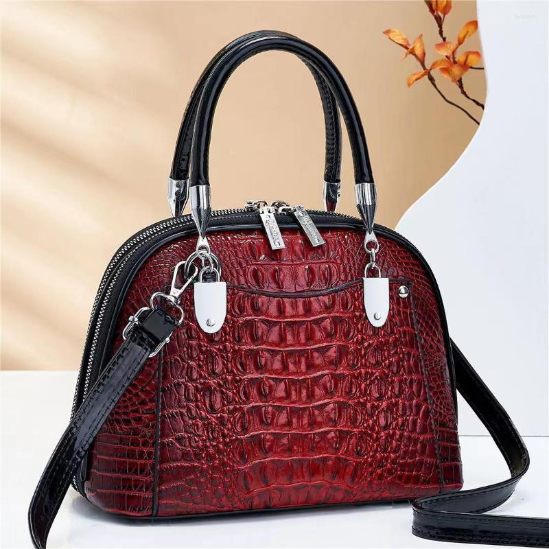 

Evening Bags 2022 Vintage Alligator Women Handbags European Designer Leather Ladies Shoulder Female Girl Crossbody Bag, Purple