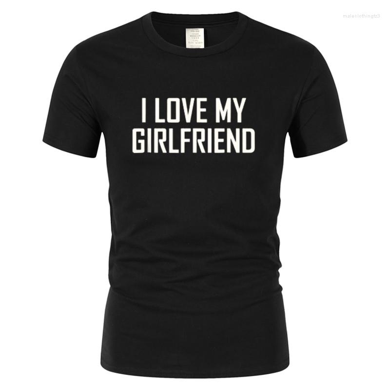 

Men's T Shirts I Love My Girlfriend Valentine Tee Men Women Lovers Couple Style Fashion Cotton Short Sleeve Round O-Neck T-shirt Boyfriend, 17