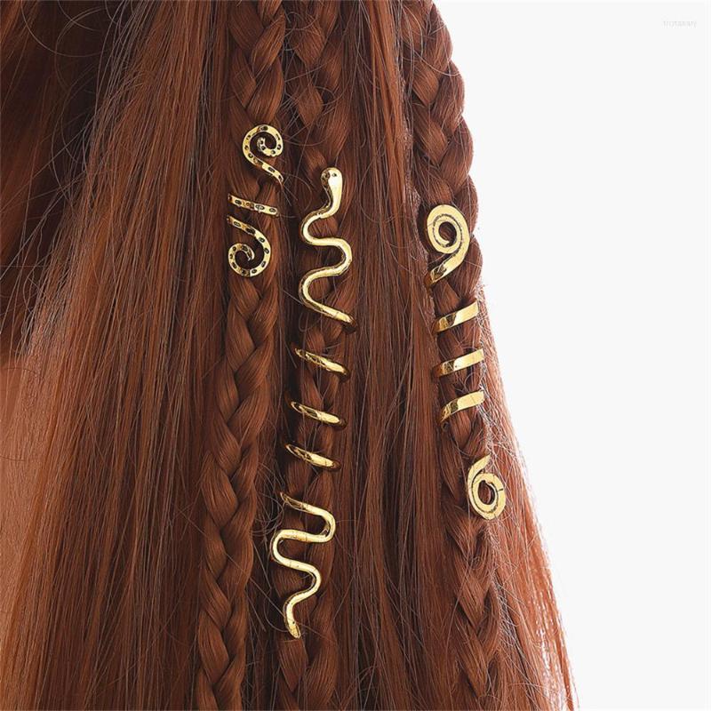 

Hair Clips LUOLER Punk Spiral Hairpin For Women Girls Accessories Charm Beads Vintage Retro Ethnic Braids Jewelry Gifts