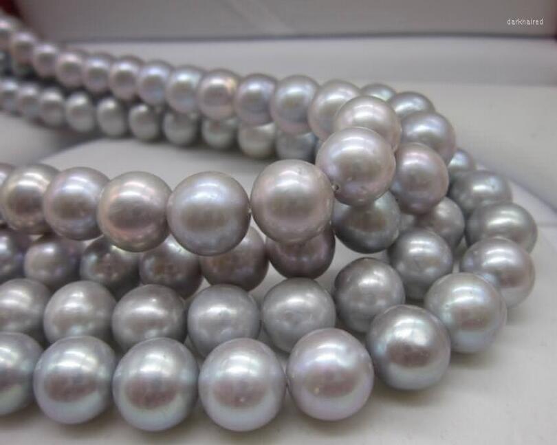 

Chains 11-12mm Natural Round Gray Pearl Necklace 35" Yellow Lantern Clasp 50"