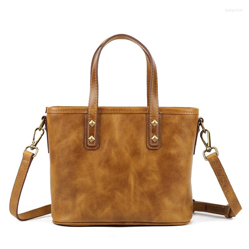 

Evening Bags Women Brand Designer Handbag Classic Genuine Leather Solid Bucket Bag Top Handle Quality Large Capacity Totes Purse, Black