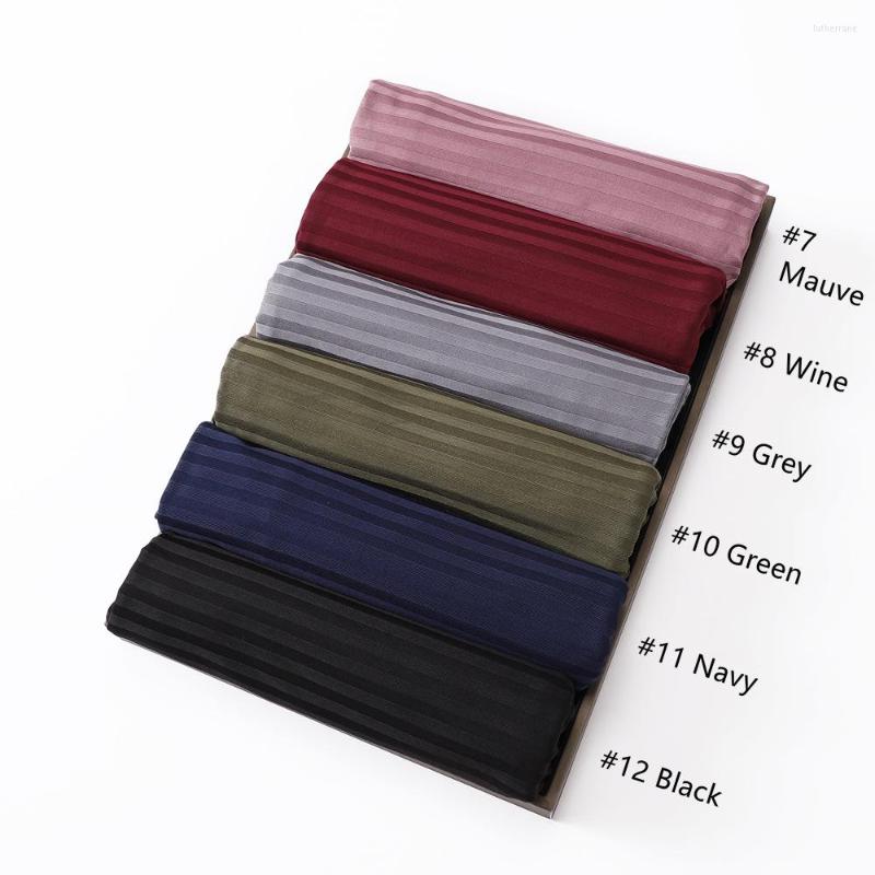 

Scarves 12 Colors Plain Striped Line Jersey Hijab Shawl Lady High Quality Wrap Elasticity Polyester Stole Bufandas Muslim 175 70Cm