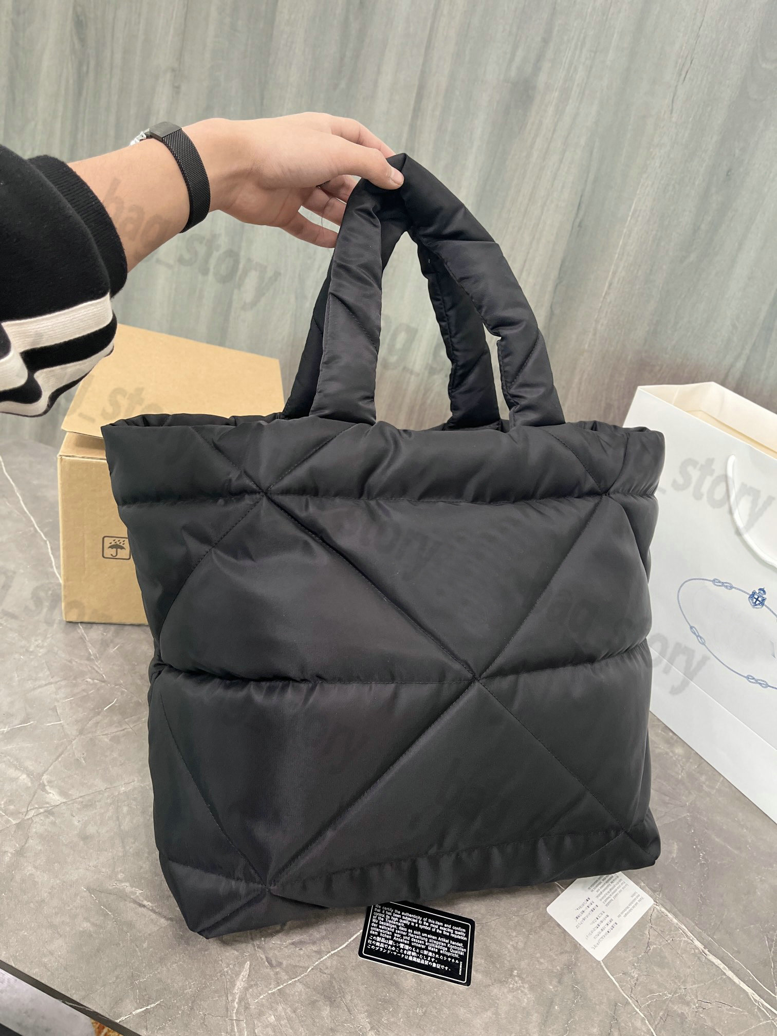 

Re-Nylon Medium Tote Bag Two Handle Handbag Cotton Printing Letters Flap Milano Soft Hobo Designer Fashion Internal Zipper Closure Compartment Phone Pocket Wallet, Customize