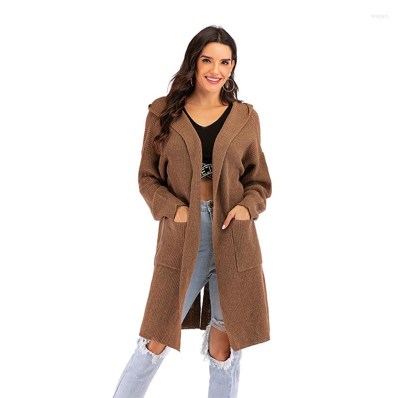 

Women' Knits 2022 Spring Autumn Loose Women Cardigan Thin Knit Long Sweater B Coat Woman Hooded Vintage Sleeve Jumpers Female, Xam1118