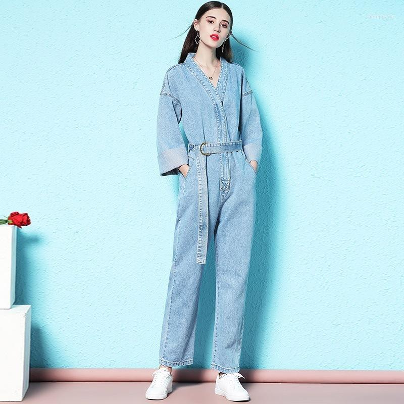 

Women's Jeans Denim Jumpsut Urban Leisure Sexy V-neck Looose Thin Jumpsuit Summer Women NW18C2936, Light blue