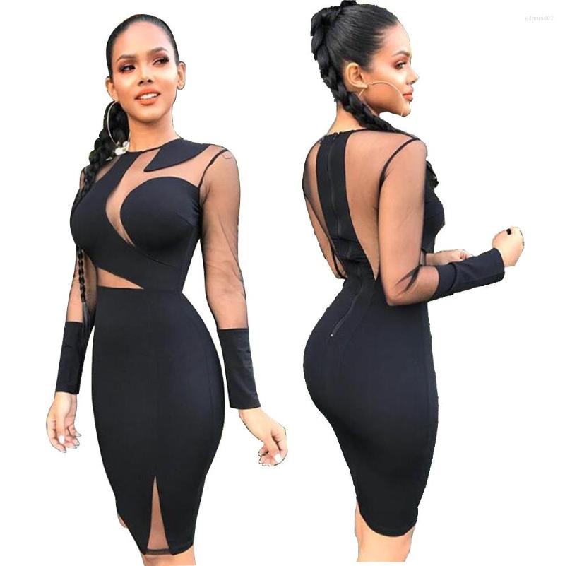 

Casual Dresses Adogirl Sheer Mesh Patchwork Women Sexy Midi Dress -3XL Solid Night Club Party, Burgundy dress
