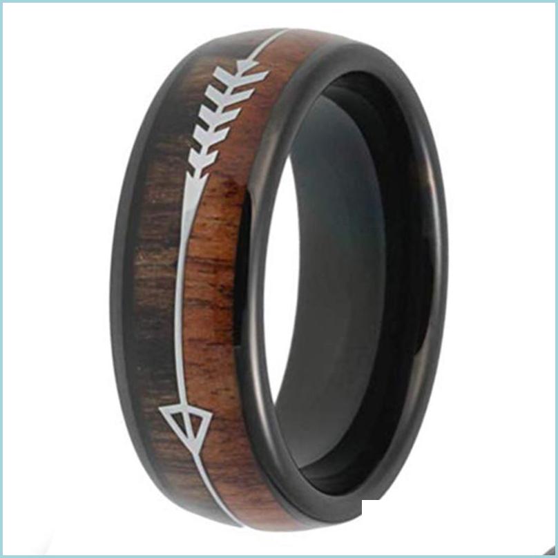 

Wedding Rings Wedding Rings 6Mm/8Mm Width Black Tungsten Engagement Set Inlay Two Woods And Arrow Dome Edge For Gift Size 613 Can En Dhfxn
