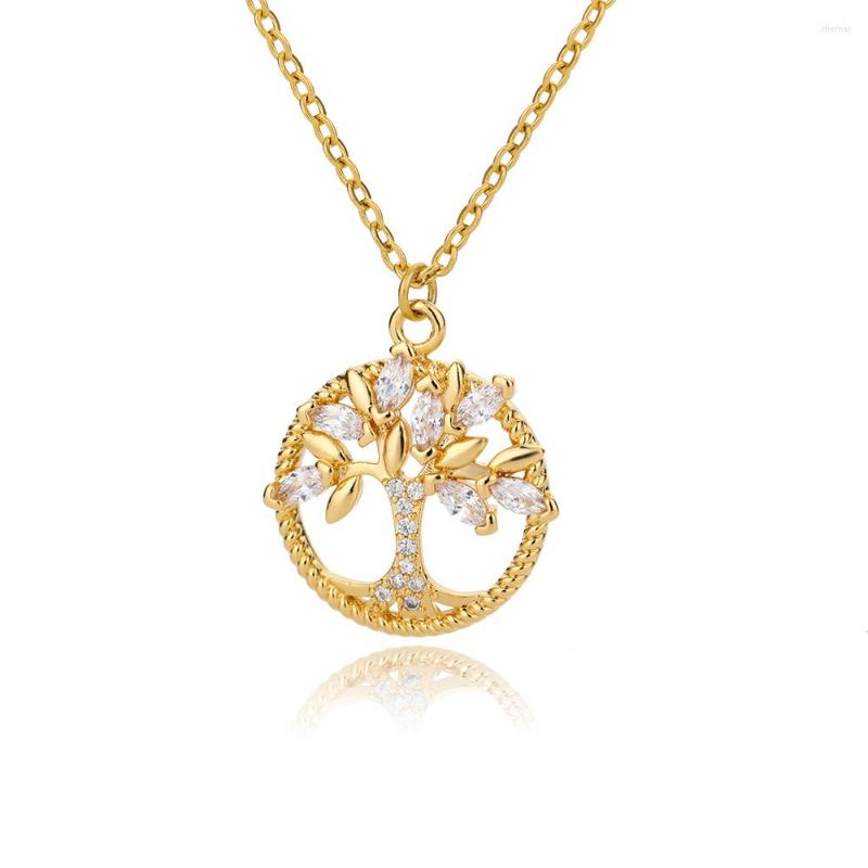 

Choker The Tree Of Life Necklace For Women Zircon Crystal Pendant Collar Chain Vintage Jewelry Christmas Gift