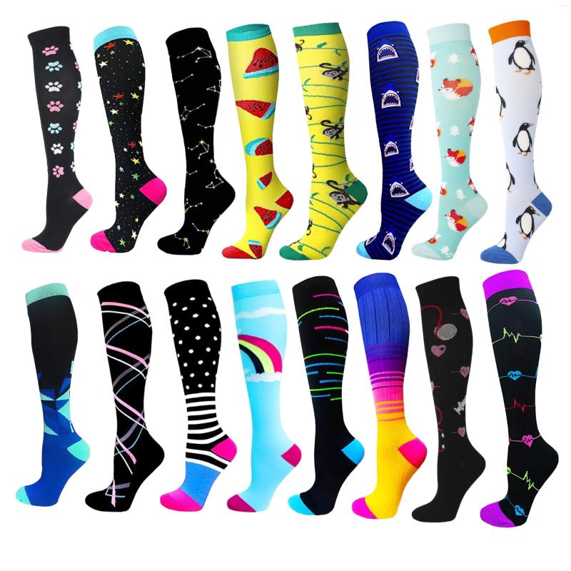 

Sports Socks Compression For Varicose Veins Women's Funny Animal Cute Prints Unisex Outdoor Running Cycling Nurses, Qys011-11