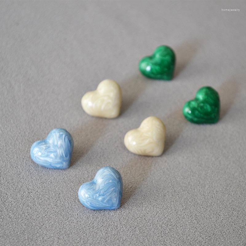 

Dangle Earrings Japan And South Korea Trendy Retro Love Peach Heart Pearlescent Enamel Drop Glaze