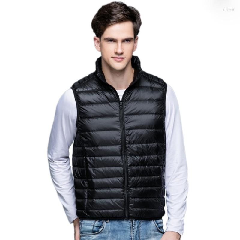 

Men's Vests Winter Man Duck Down Vest Ultra Light Jackets Men Clothes For 2022 Sleeveless Outerwear Coat Autumn 90% Black, Green