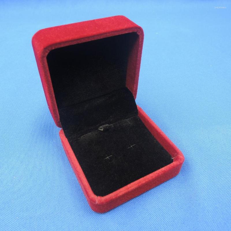 

Jewelry Pouches High Quality Beige Color Square Velvet Box For Earring Gift Boxes Packaging