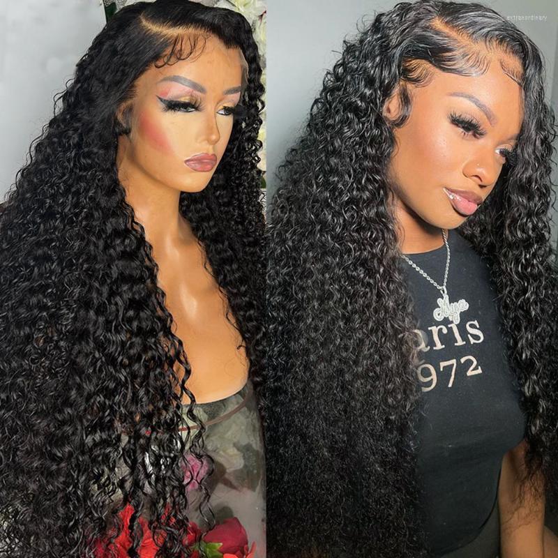 

32Inch 13x6 13x4 Deep Wave Front Wigs Curly Human Hair Wig For Women Brazilian Wet And Wavy Water Lace Frontal Closure, Picture shown