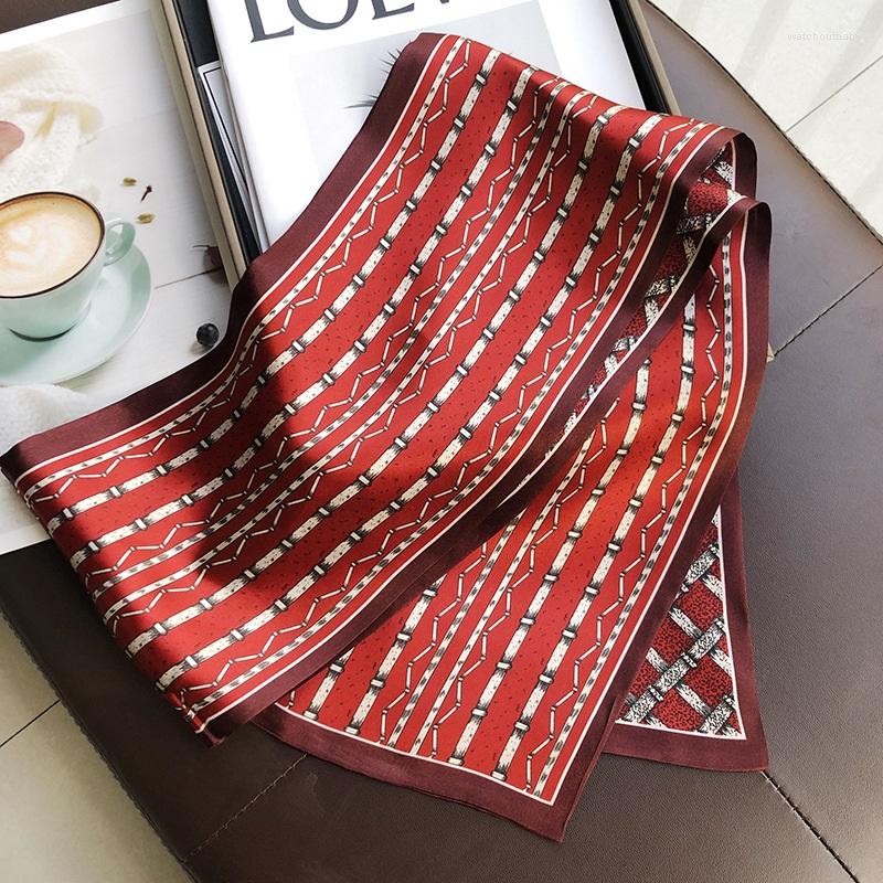 

Scarves Winered Silk Ring Scarf Ribbon Womens Fashion Narrow Long Neckerchief Necktie Charming Accessories 145 16cm