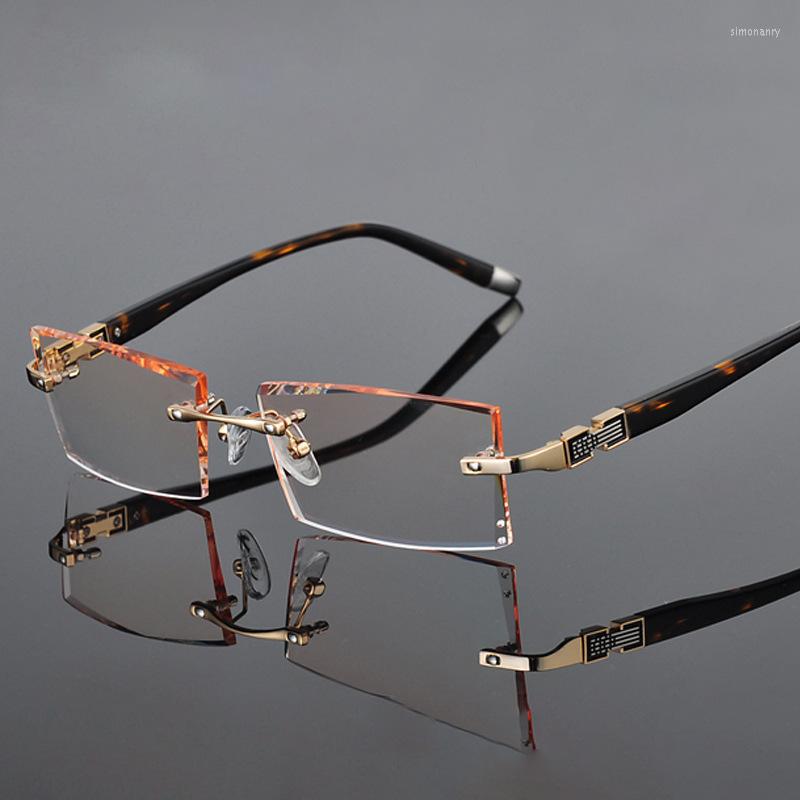 

Sunglasses Frames Diamond Trimming Glasses Myopic Men's Without Frame Cutting Gradual Discoloration Rimless Eyeglass