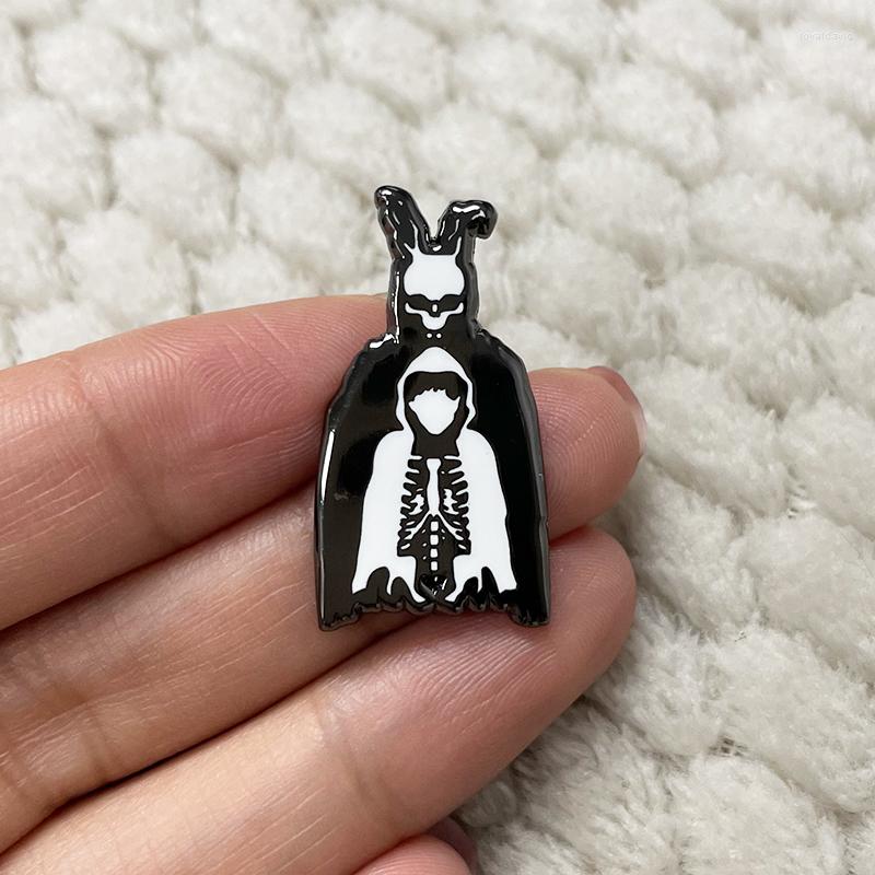 

Brooches Donnie Darko Frank Mysterious Figure In Costume Enamel Pin Badge Science Fiction Psychological Thriller Film Jewelry