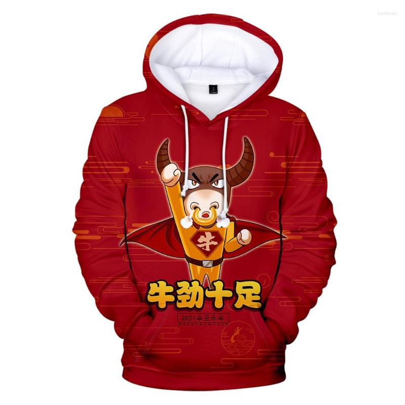 

Men's Hoodies 2022 Cow Autumn Winter Men/women 3D Printed Hooded Red Fashion Boys/girls Hoodie Sweatshirts Streetwear Pullovers