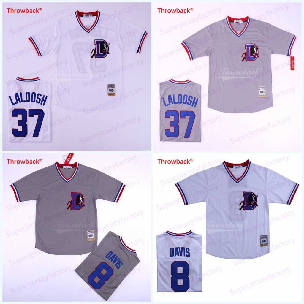 

Bull Durham 8 Crash Davis 37 Nuke LaLoosh Baseball Jersey Stitch Sewn white grey, As show