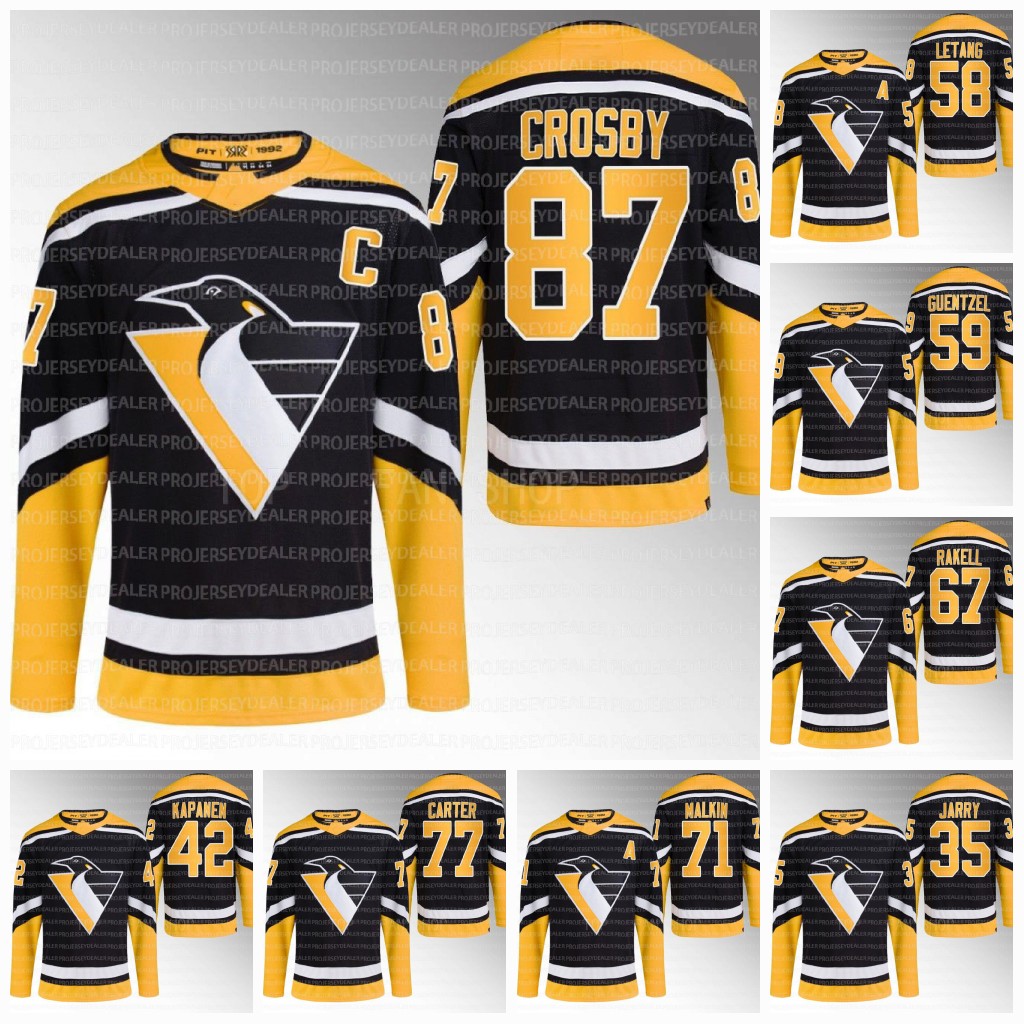 

Penguins 87 Sidney Crosby 2022-23 Reverse Retro Jersey Kris Letang Jake Guentzel Tristan Jarry Jeff Carter LEMIEUX Zucker Kapanen Pittsburgh Rust Rodrigues Marino, White womens s-xxl