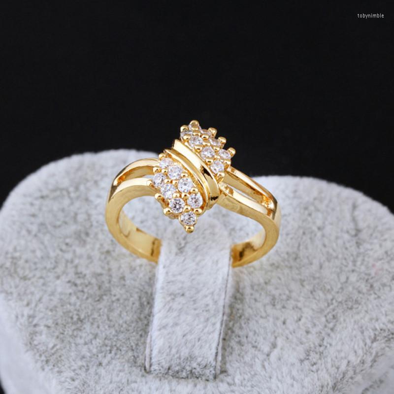 

Cluster Rings 14K Gold Diamond Charm Lady For Women Bohemia Engagement Irregular Aros Mujer Oreja 14 K Jewelry