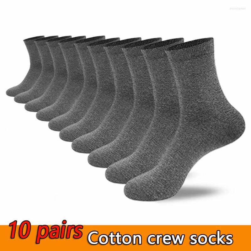 

Men's Socks 10 Pairs Pack Men's Cotton Dress Style Black Business Men Casual Soft Breathable Odorless For, 5 dark grey 5 grey
