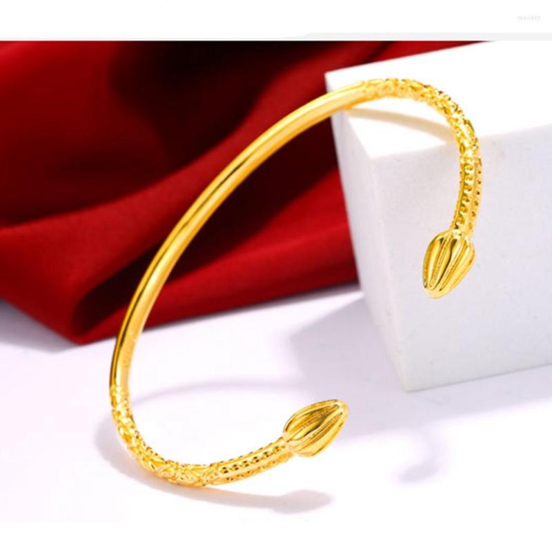 

Bangle Womens Mens Cuff Yellow Gold Filled Solid Hip Hop Fashion Bracelet Gift