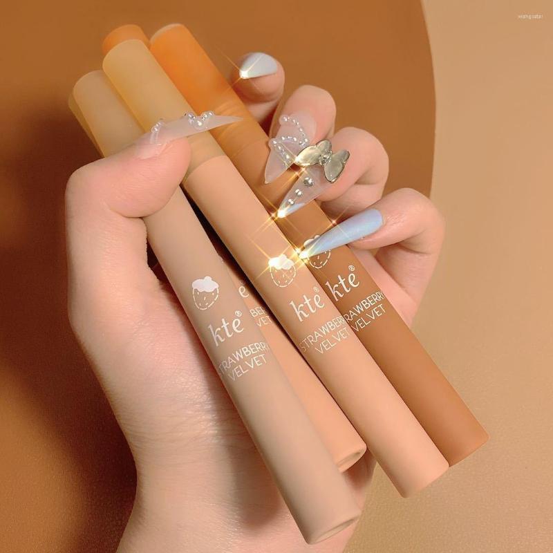 

Lip Gloss KTE Silky Tint Dark Red Brown Cherry Colors Long Lasting Waterproof Nude Appearance Strawberry Matte AC362, 01