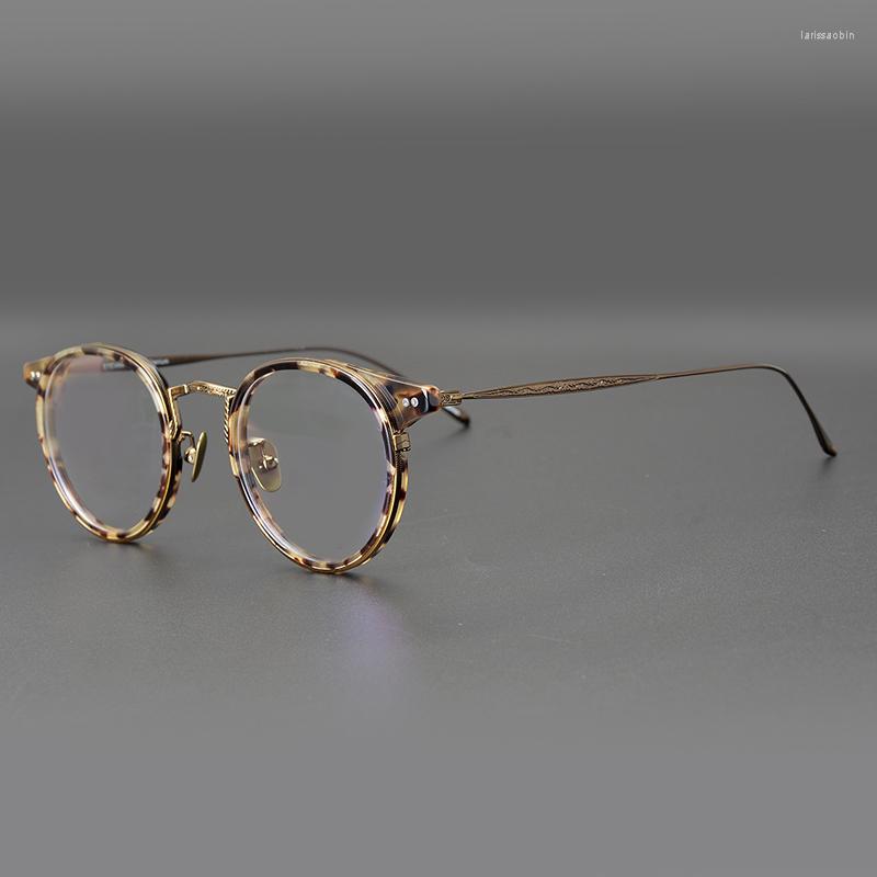 

Sunglasses Frames Vintage Retro Round Optical Titanium Eyeglass Frame EV542 Ultra Light Limited Women Man Eyewear Blue-ray