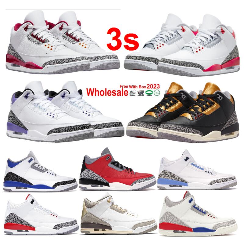 

3s Basketball Shoes Lucky Green Fire Red True Blue Black Gold Cardinal Dark Iris White Cement Infrared KUMQUAT With Box Men Archaeo Brown Eminem Desert Elephant Men, Color-1