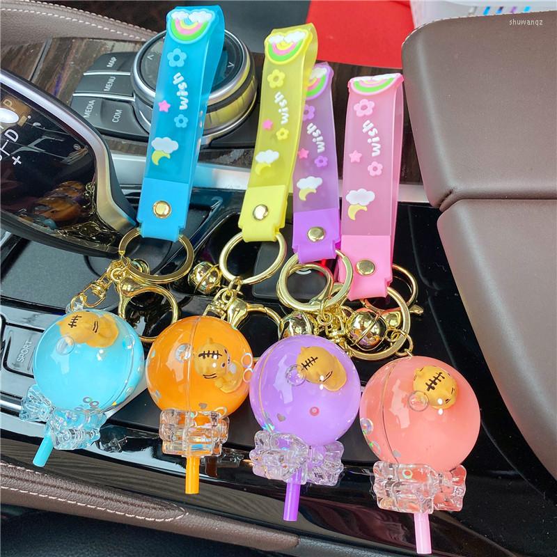 

Keychains Creative Tiger Into The Oil Key Chain Lollipop Design Men And Women Car Ring Pendant Doll Leather Bag Ornaments Wholesale