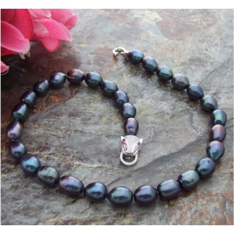 

Pendant Necklaces STUNNING 11-13MM TAHITIAN BLACK GREEN PEARL NECKLACE 18 INCH