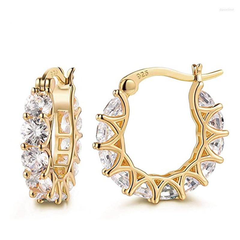 

Hoop Earrings YOUHAOCC Simple Women's Zircon Fashionable All-match French Jewelry