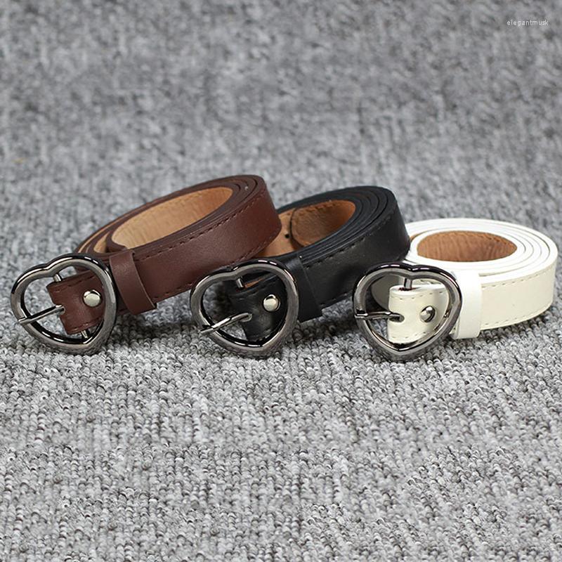 

Belts Women Casual Personality Pin Buckle Heart Shaped Fashion Solid Color Belt Female Clothing Accessories, Black