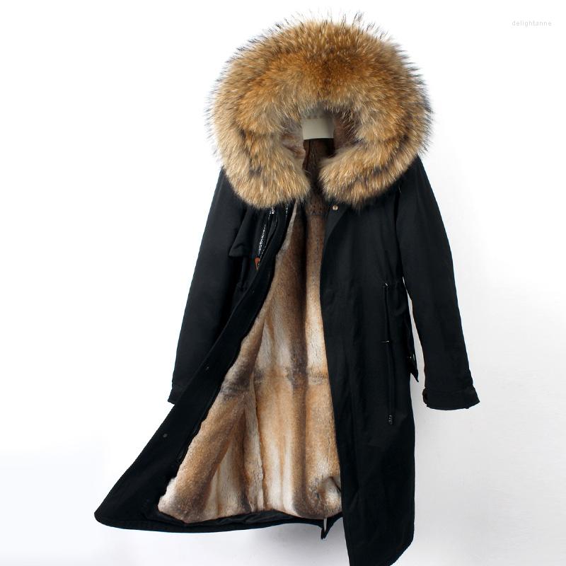 

Women's Down 2022 Winter Jacket Women Real Fur Parka Natural Rex Liner Coat Thick Warm Raccoon Collar Hood Outwear Plus Size, Blackbrownmiddlelong